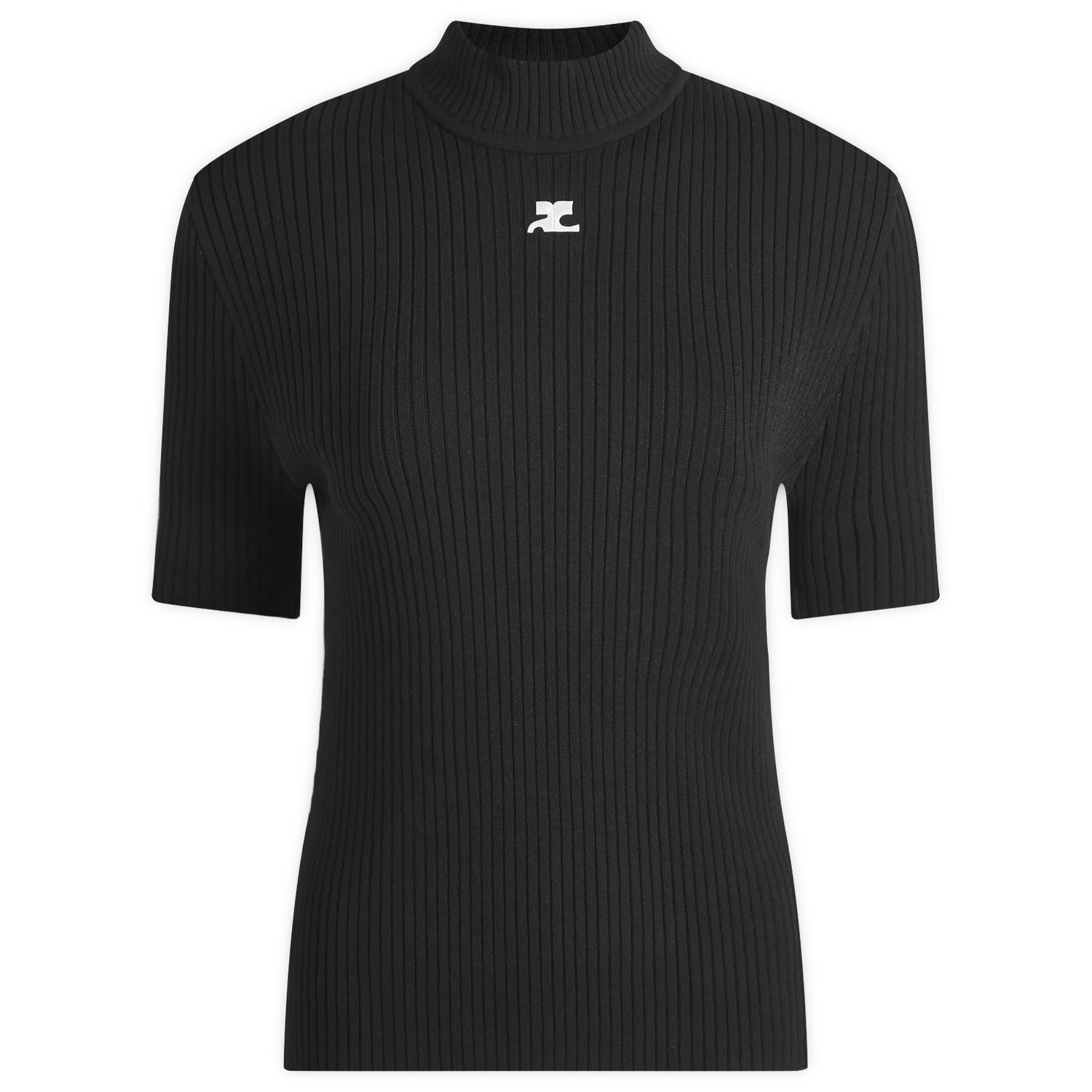 Тениска Courrèges Short Sleeve Knit Jumper Черно | PERMPU026FI0001-9999, 1