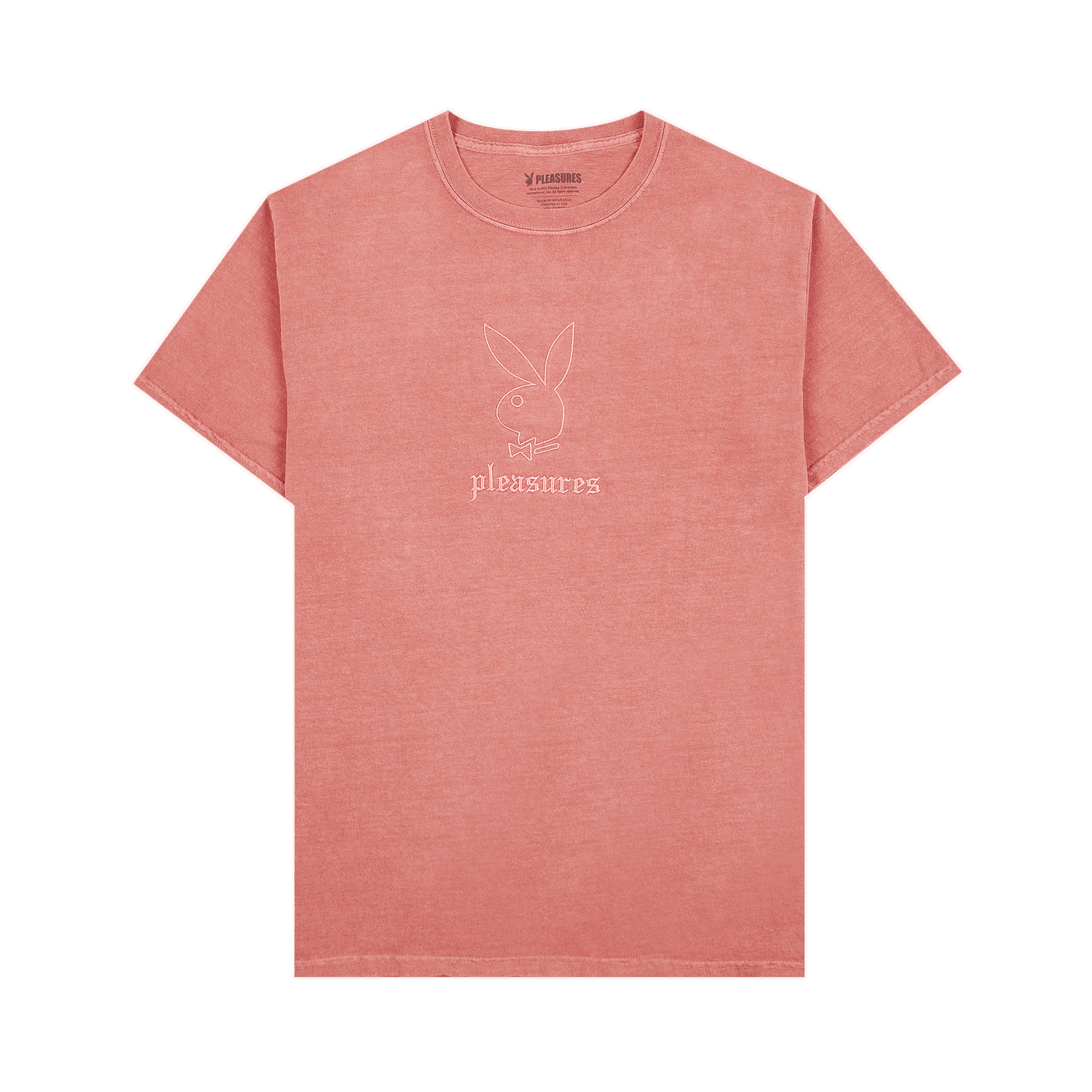 Тениска Pleasures Playboy x Entertainment Pigment Dye T-Shirt Червено | P22PB043 RED, 0