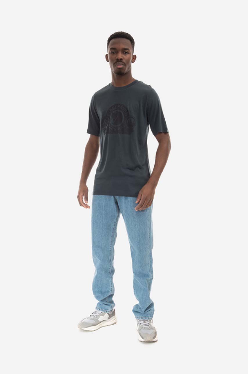 Тениска FJÄLLRÄVEN Abisko Wool Classic T-Shirt With Print Зелено | F84117.555, 1