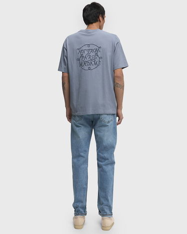 Тениска Drôle de Monsieur Slogan T-Shirt Синьо | H-TS259-CO134-SLTB, 2