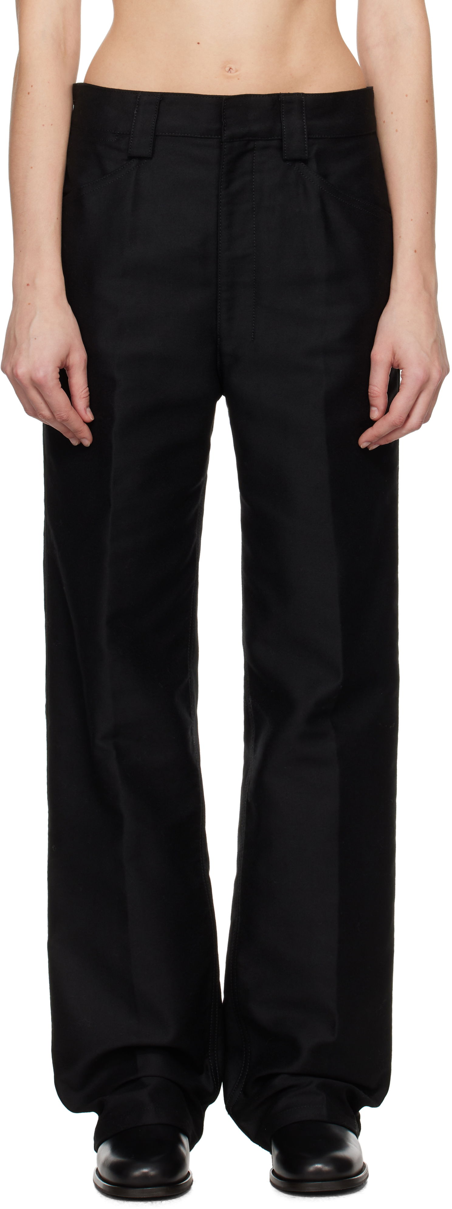 Панталони LEMAIRE Lemaire Straight Trousers Черно | PA1119 LF1300, 0