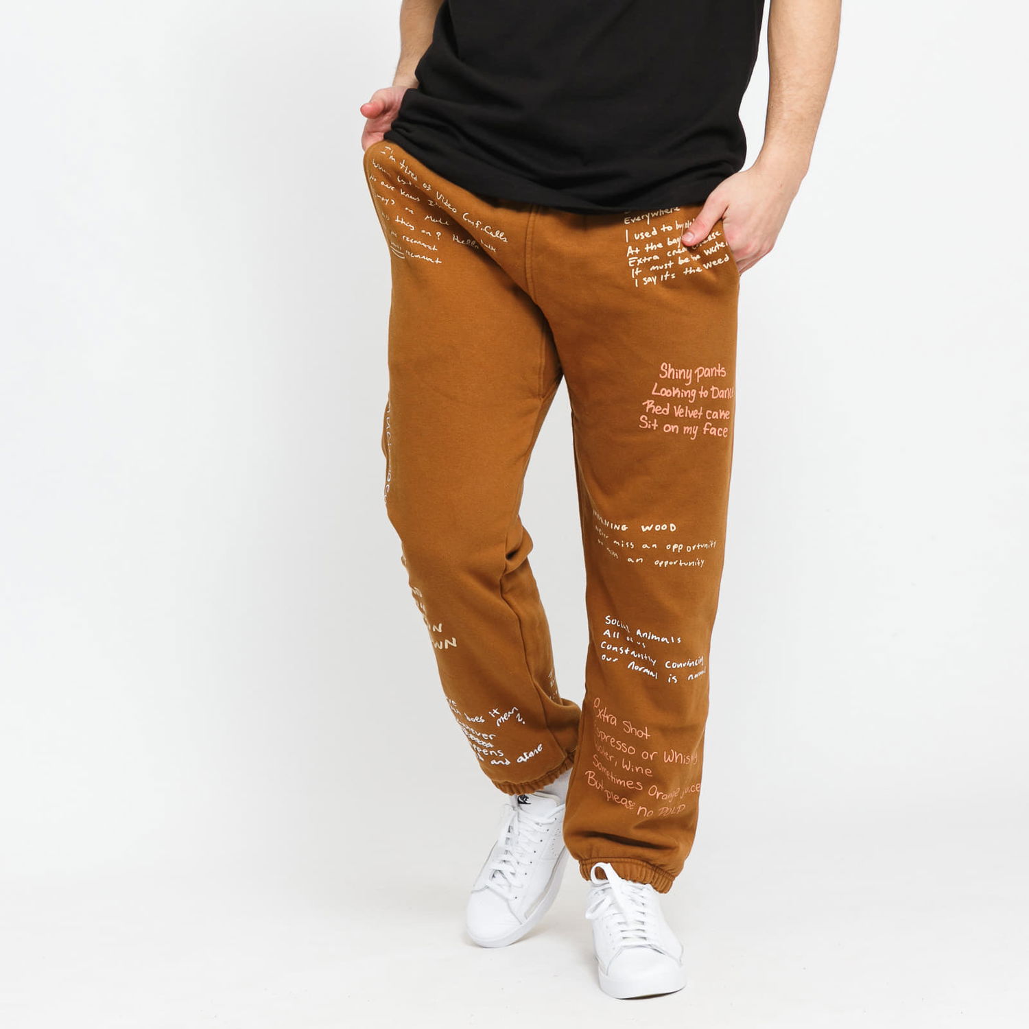 Спортни панталони Pleasures Remote Sweatpants Кафяво | P21W026, 0