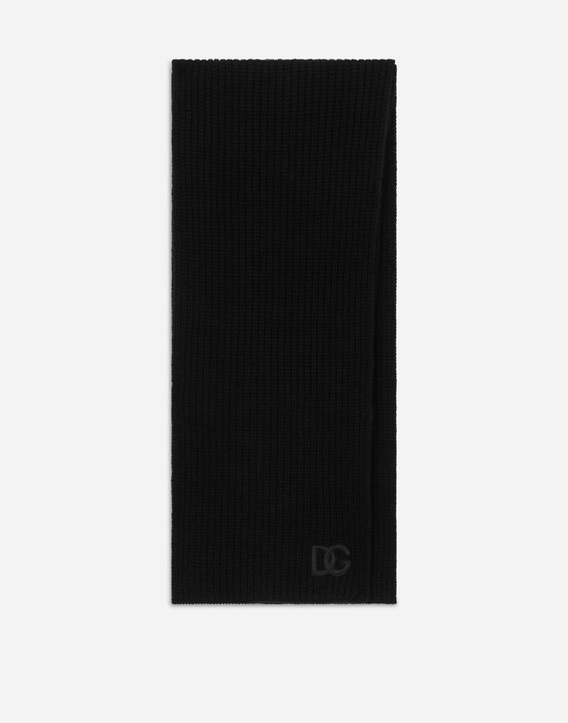 Dolce & Gabbana Ribbed Cashmere Scarf with DG Logo