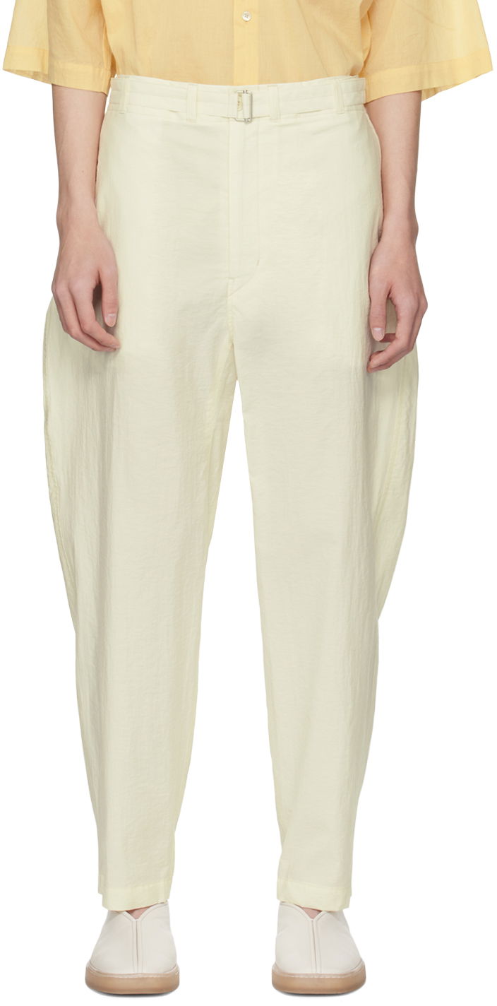 Панталони LEMAIRE Lemaire Belted Trousers Жълто | PA1085 LF1234, 0