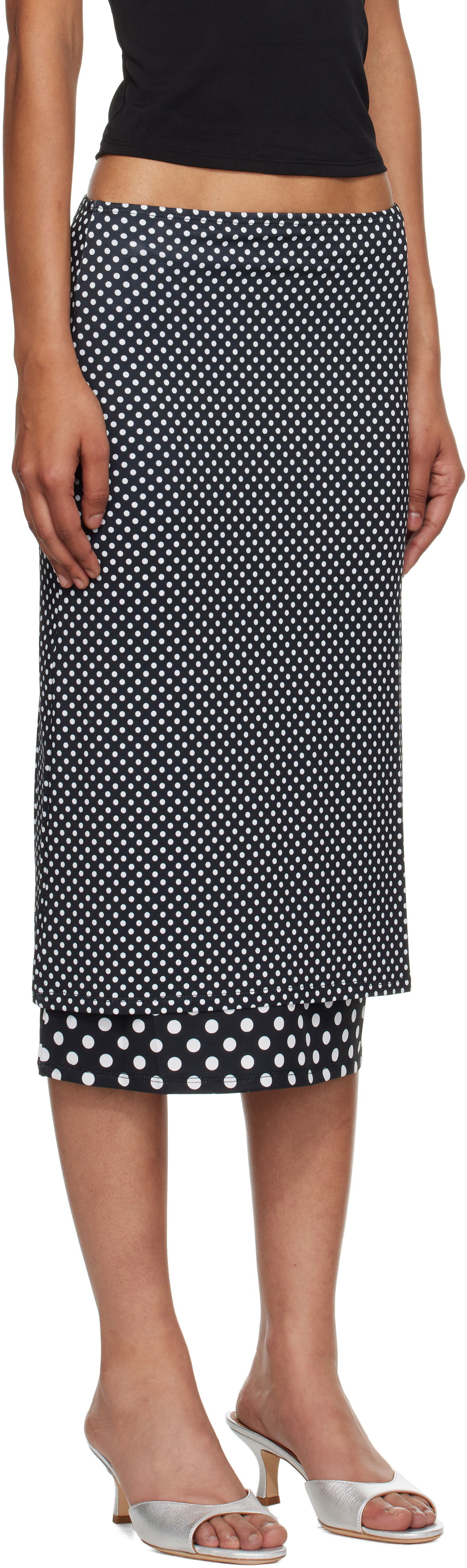 Пола Miaou Miaou Maria Polka Dot Maxi Skirt Черно | 4064VISBWP, 1