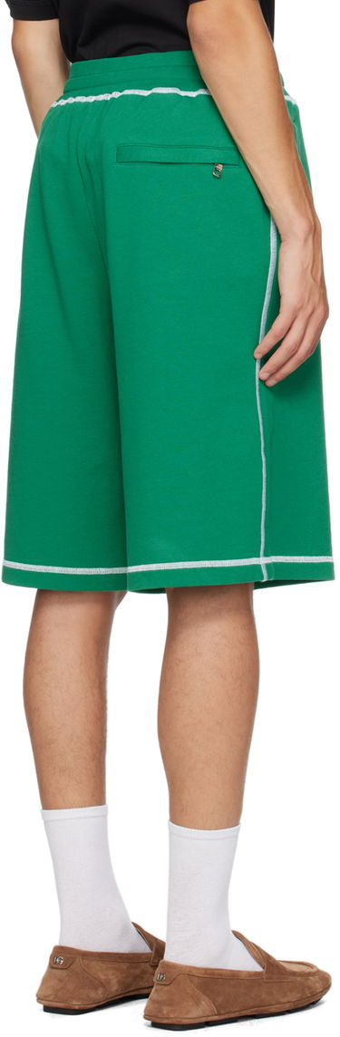 Къси панталони Dolce & Gabbana Embroidered-Logo Shorts Зелено | GP08BZG7NON, 2
