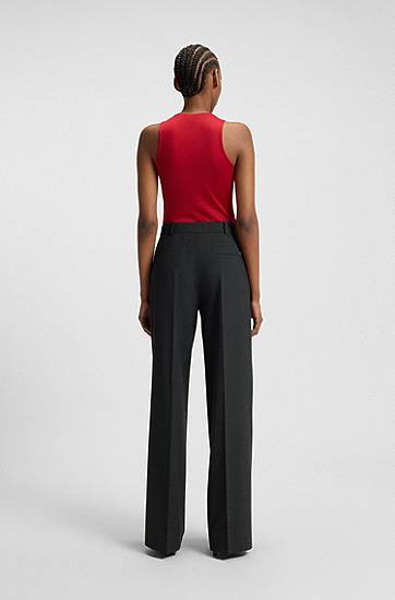 Панталони BOSS Regular-fit Pinstripe Trousers Черно | 50547586, 1