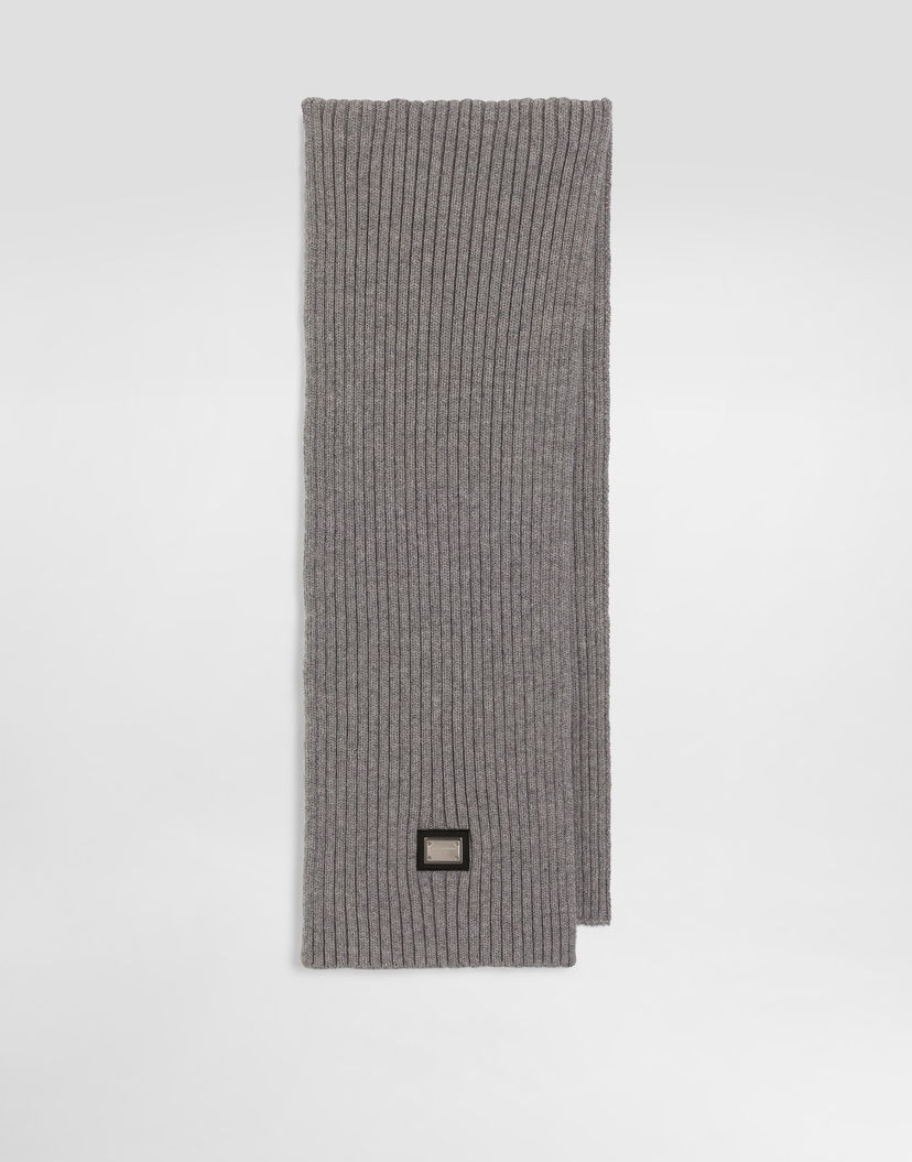 Шал Dolce & Gabbana Dolce & Gabbana Ribbed Knit Scarf Сиво | LBKAH3JGMBJS8291