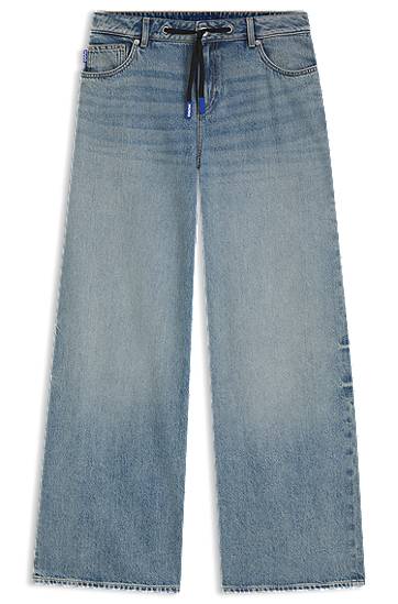 Дънки BOSS HUGO Baggy-Fit Jeans with Drawcord Синьо | 50546341