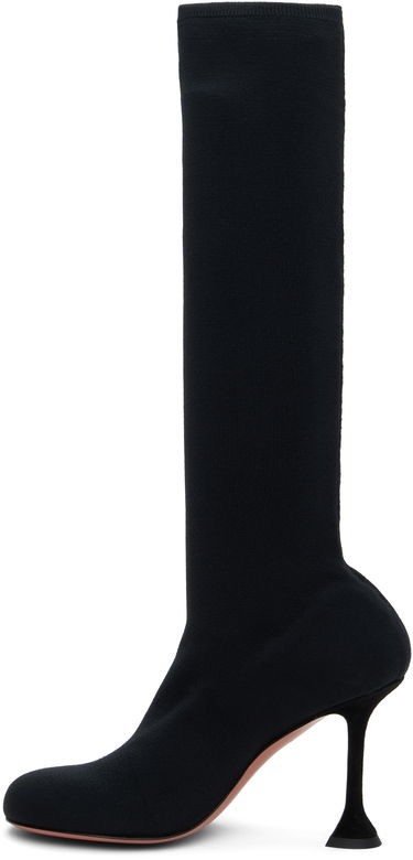Кецове и обувки Amina Muaddi Amina Muaddi Veneda Stretch Tall Boots Черно | VENEDA STRETCH BOOT 95 KNIT, 2