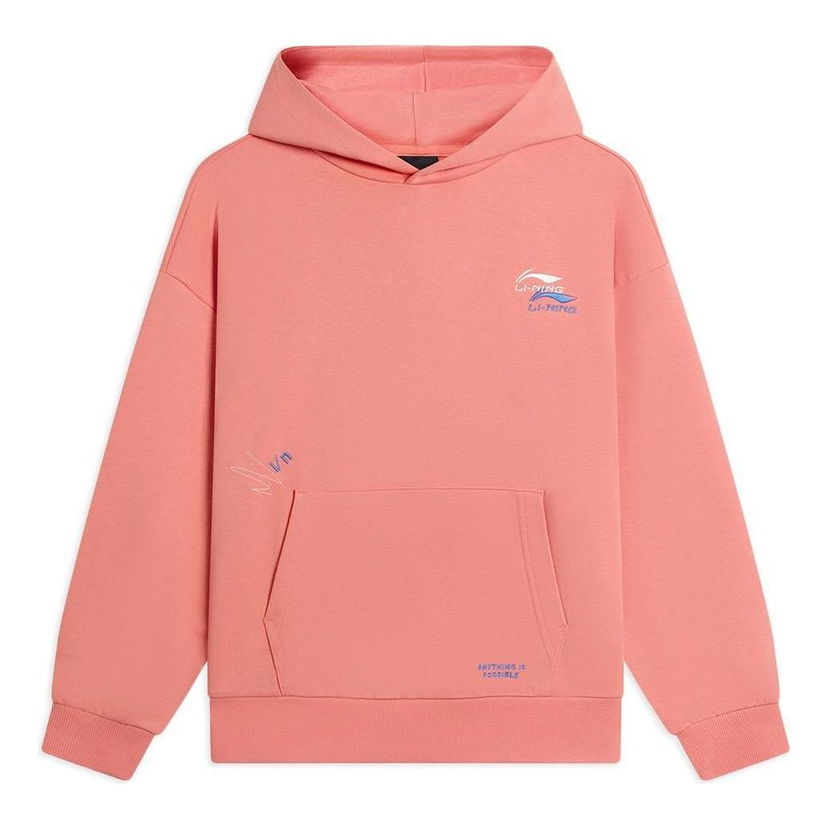 Суитчър Li-Ning Embroidered Logo Hoodie Розово | AWDSF73-10