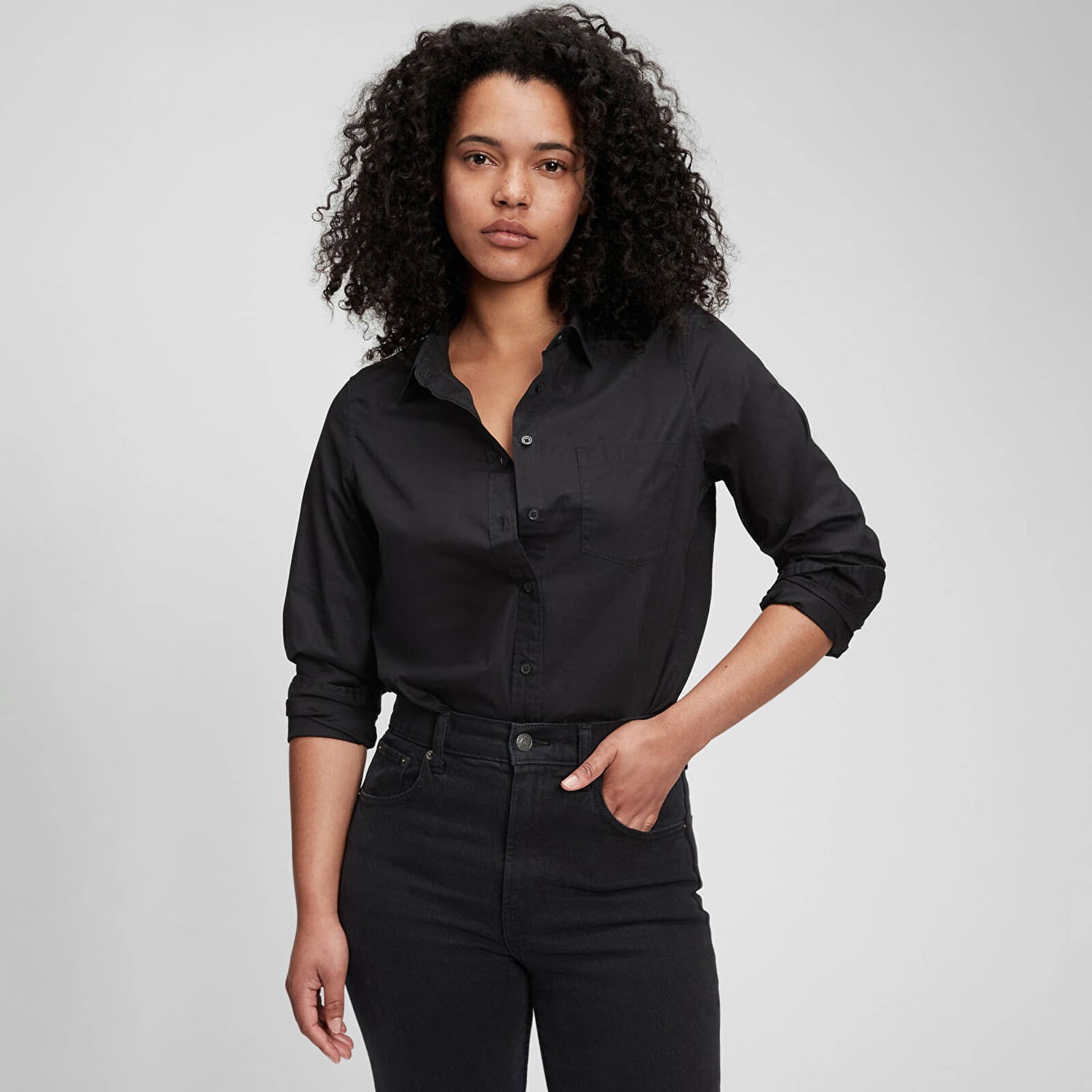 Риза GAP Shirt Perfect Shirt True Black XXS Черно | 704271-02, 0