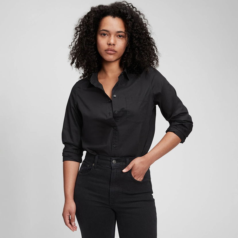 Риза GAP Shirt Perfect Shirt True Black XXS Черно | 704271-02