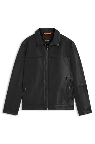 Яке BOSS BOSS Nappa Leather Shirt Jacket Черно | 50547511, 0