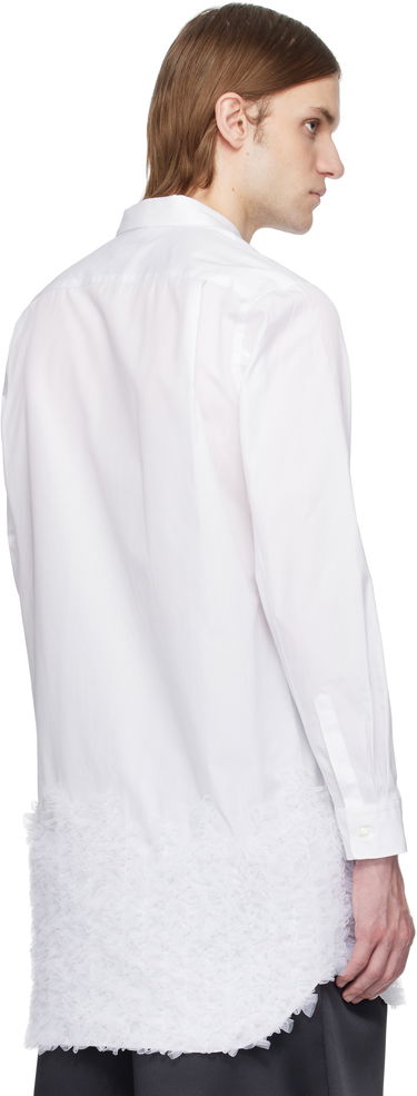 Риза Comme des Garçons Homme Plus Cotton Broad & Nylon Tulle Shirt Бяло | PO-B026-051, 2