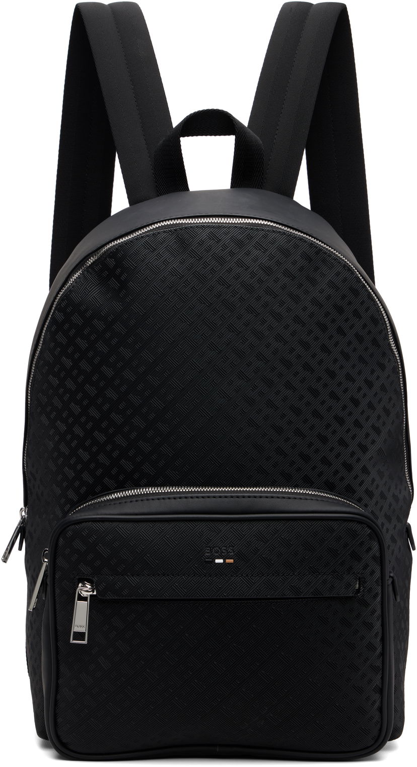 Раница BOSS Black Check Faux-Leather Backpack Черно | 50548062