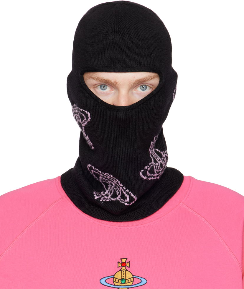 Шапка Vivienne Westwood All Over Orbs Balaclava Черно | 8102001M-K004C-