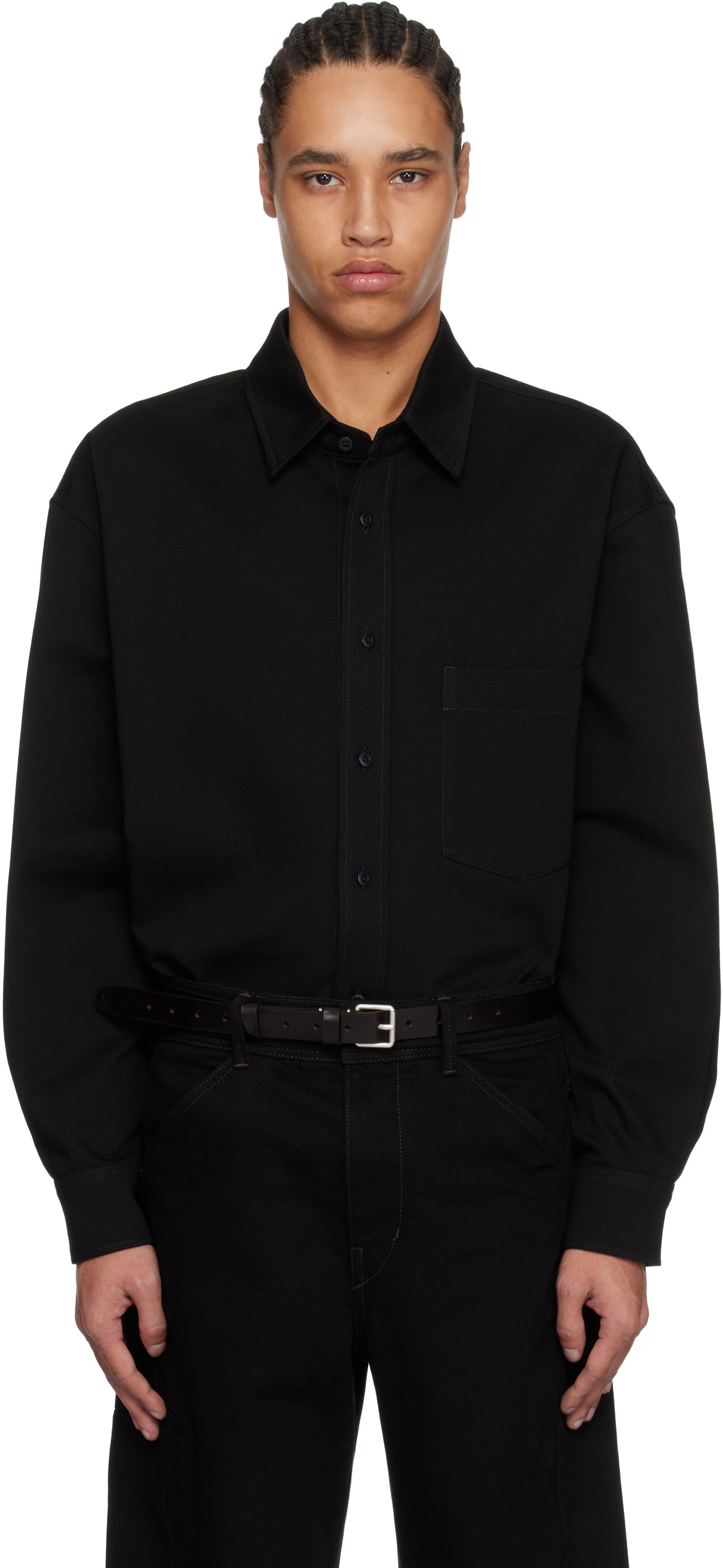 Риза LEMAIRE LEMAIRE Oversized Button-Down Shirt Черно | OV1019 LF1365, 0