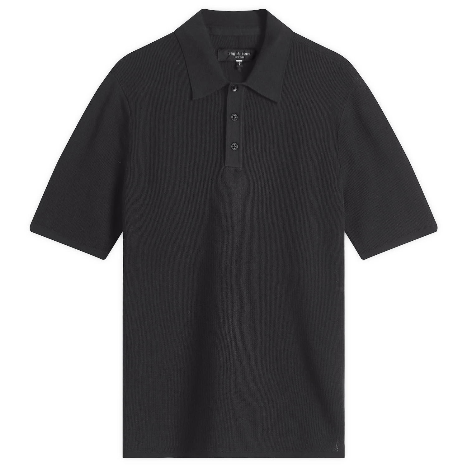 Поло тениска rag & bone Rag & Bone Harvey Knit Polo Shirt, Large Черно | MBS22S018KI18-BLK, 1