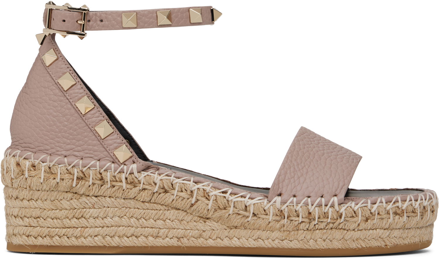 Грижа за обувките Valentino Valentino Garavani Double Rockstud Espadrille Wedge Sandals Розово | 6W2S0HB1VTO, 0