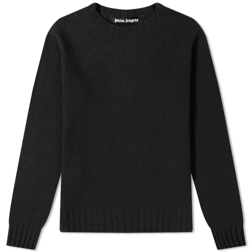 Пуловер Palm Angels Wool Logo Crew Knit Черно | PMHE027F20KNI0011001, 0