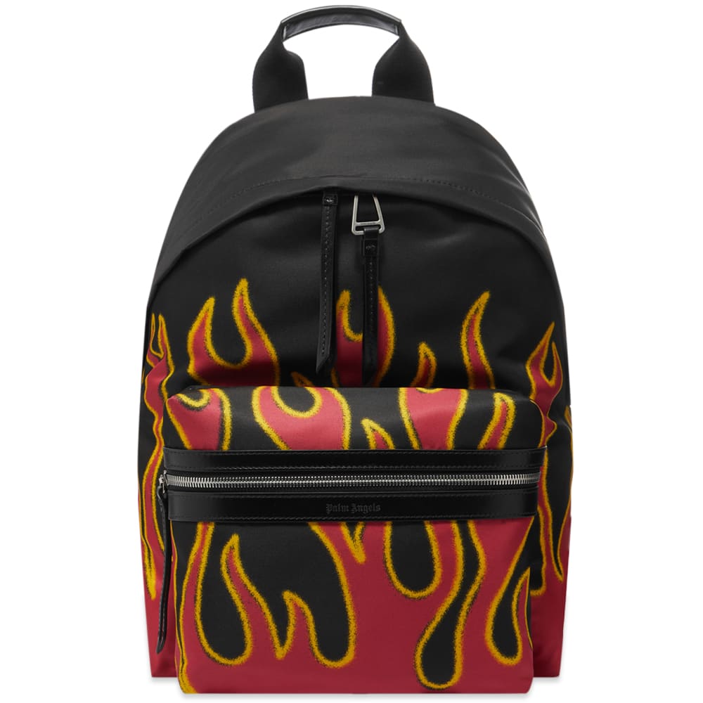 Раница Palm Angels Flames Print Backpack Черно | PMNB015F22LEA0072501, 0