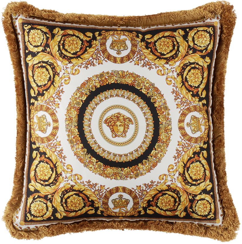 Домашен декор Versace Gold & Black Crete De Fleur Cushion Жълто | ZCU454501_ZSEP0184