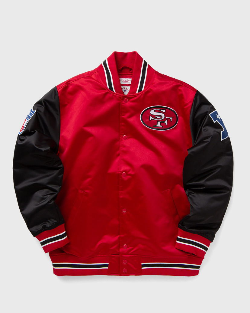 Яке бомбър Mitchell & Ness SAN FRANCISCO 49ERS NFL Heavyweight Satin Jacket Vintage Logo Червено | JK8453-SF4SCAR