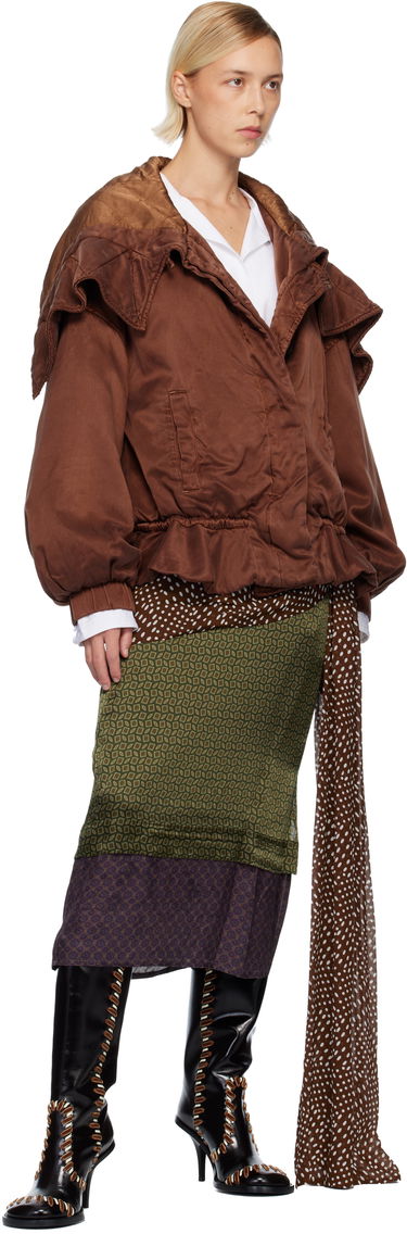 Пола Dries Van Noten Dries Van Noten Draped Silk Satin Midi Skirt Многоцветен | 252-010856-2110, 3