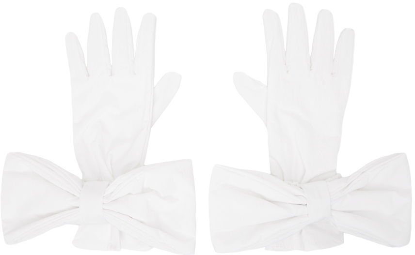 Ръкавици SHUSHU/TONG SHUSHU/TONG Bow Gloves Бяло | aw21ac07, 0