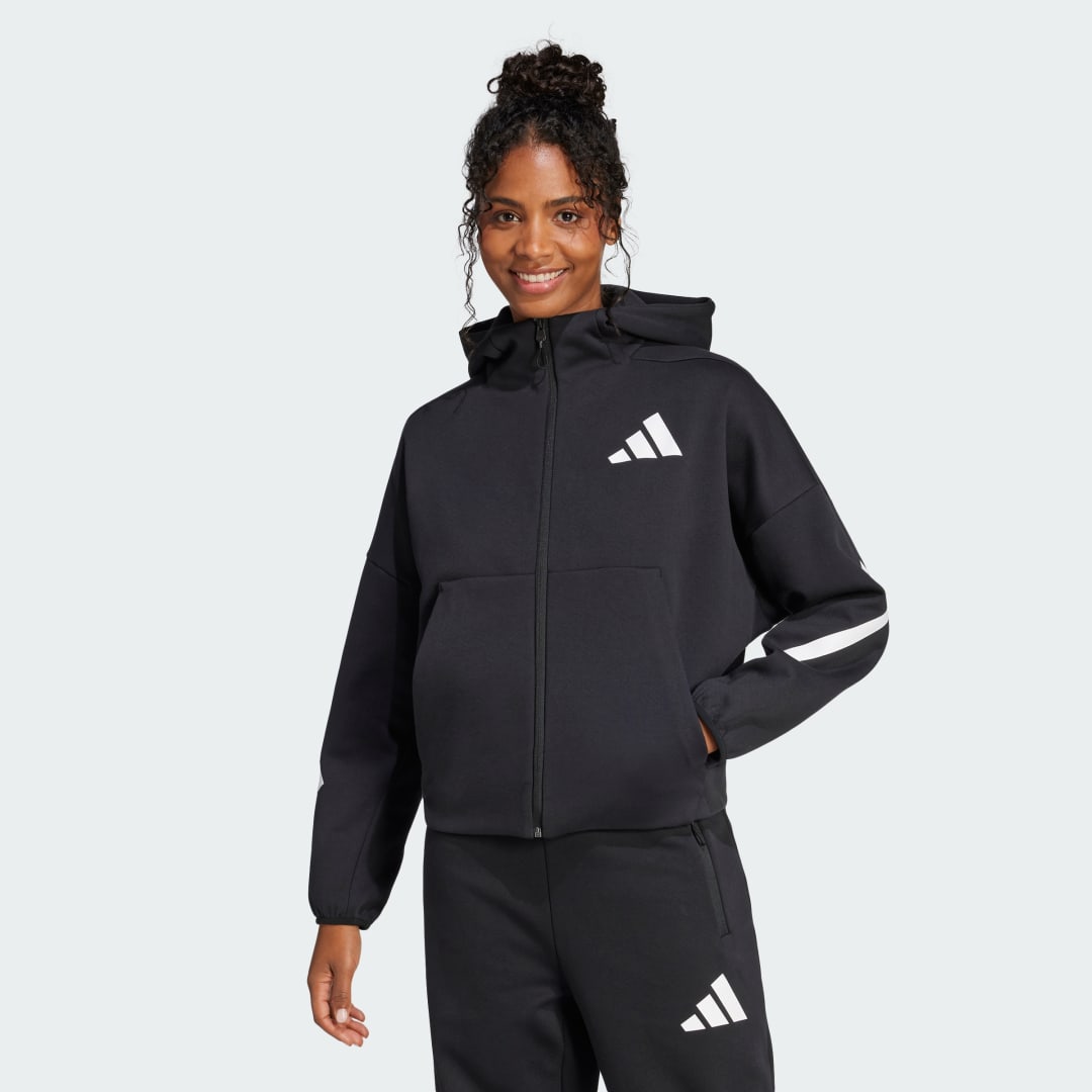Суитчър adidas Performance Z.N.E. Full-Zip Training Hoodie Черно | JC5392, 0