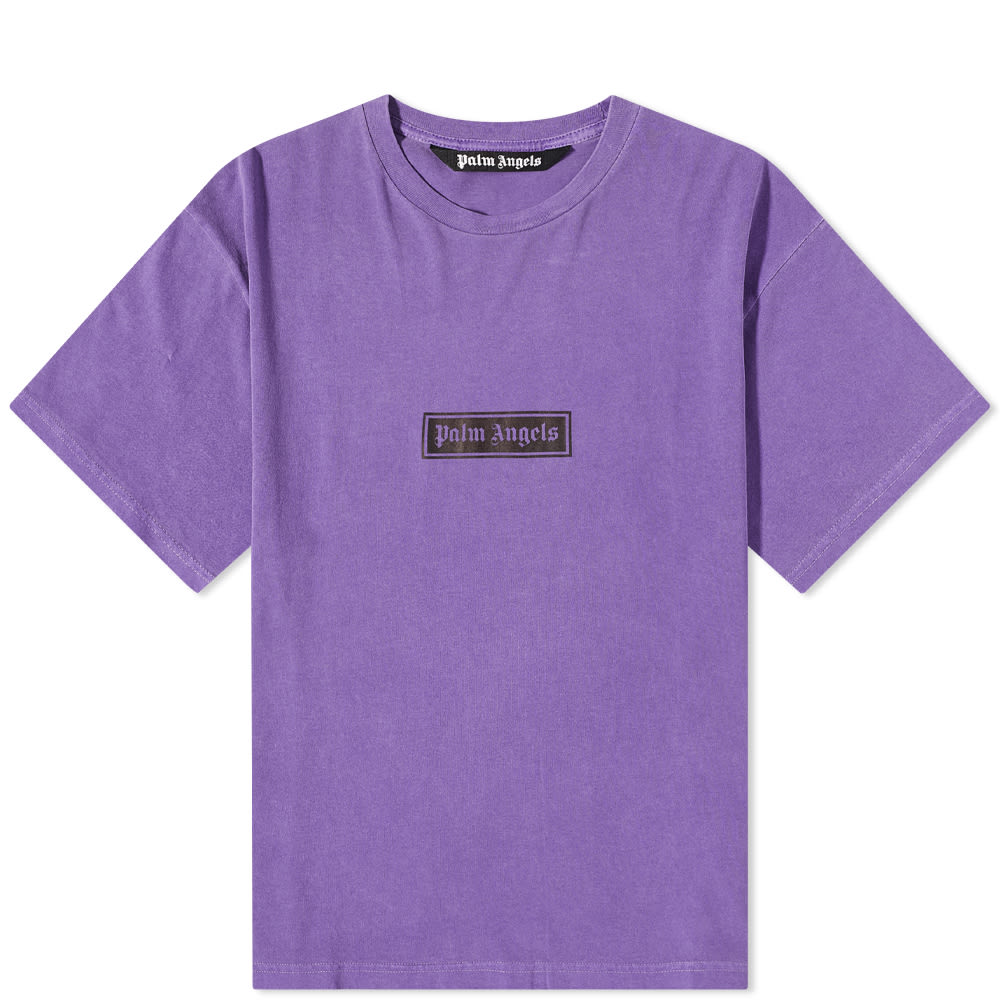 Тениска Palm Angels Garmet Dyed Box Logo Tee Лилаво | PMAA065F22JER0013701, 0