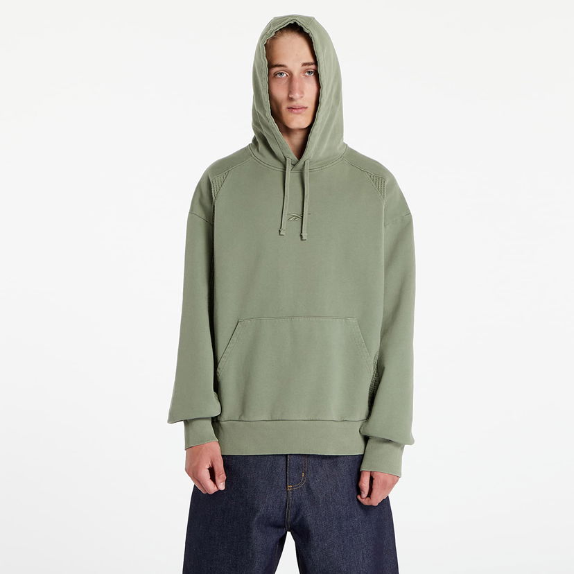 Суитчър Reebok Uniform Bi-Material Hooded Forest Green Зелено | RMBB006C99FLE0015200