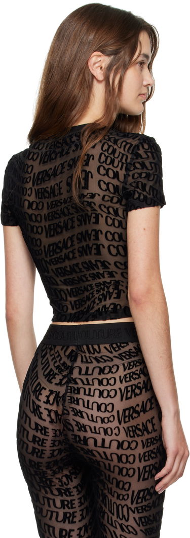 Тениска Versace Versace Jeans Couture Tulle Flock Liquify T-Shirt Черно | E79HAH602_EJS490, 2