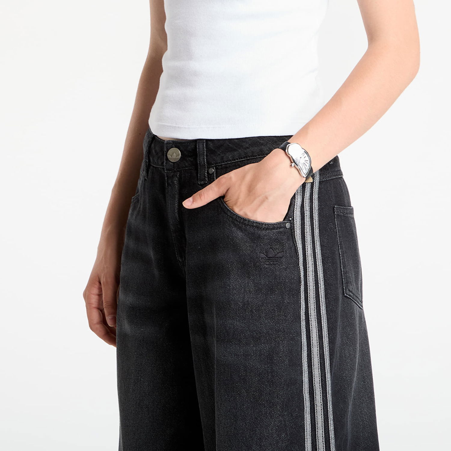 Дънки adidas Performance Adicolor Adilenium Wide-Leg Jeans Черно | JV7453, 1