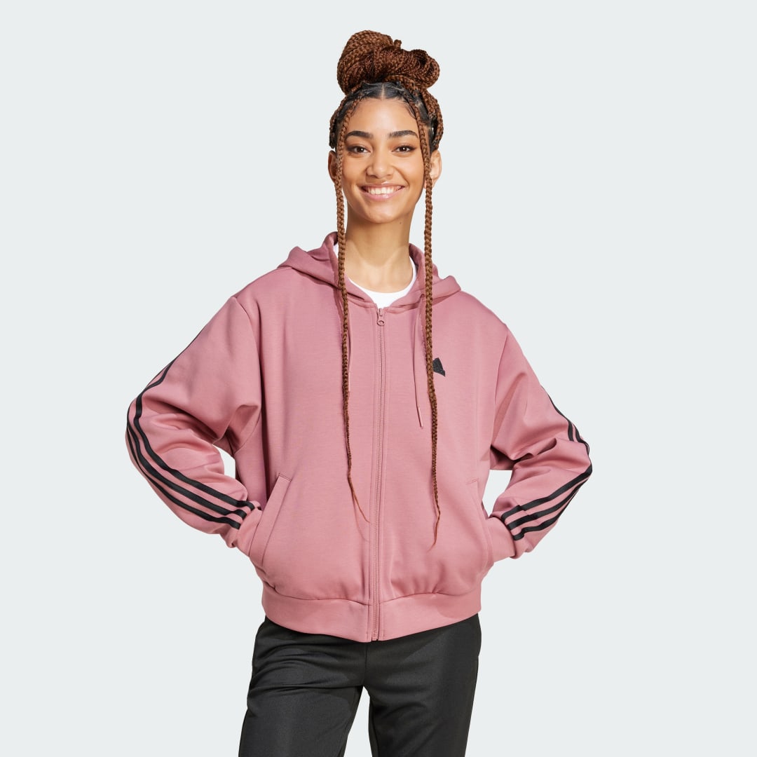 Суитчър adidas Performance Future Icons 3-Stripes Full-Zip Hoodie Розово | IW5253, 0