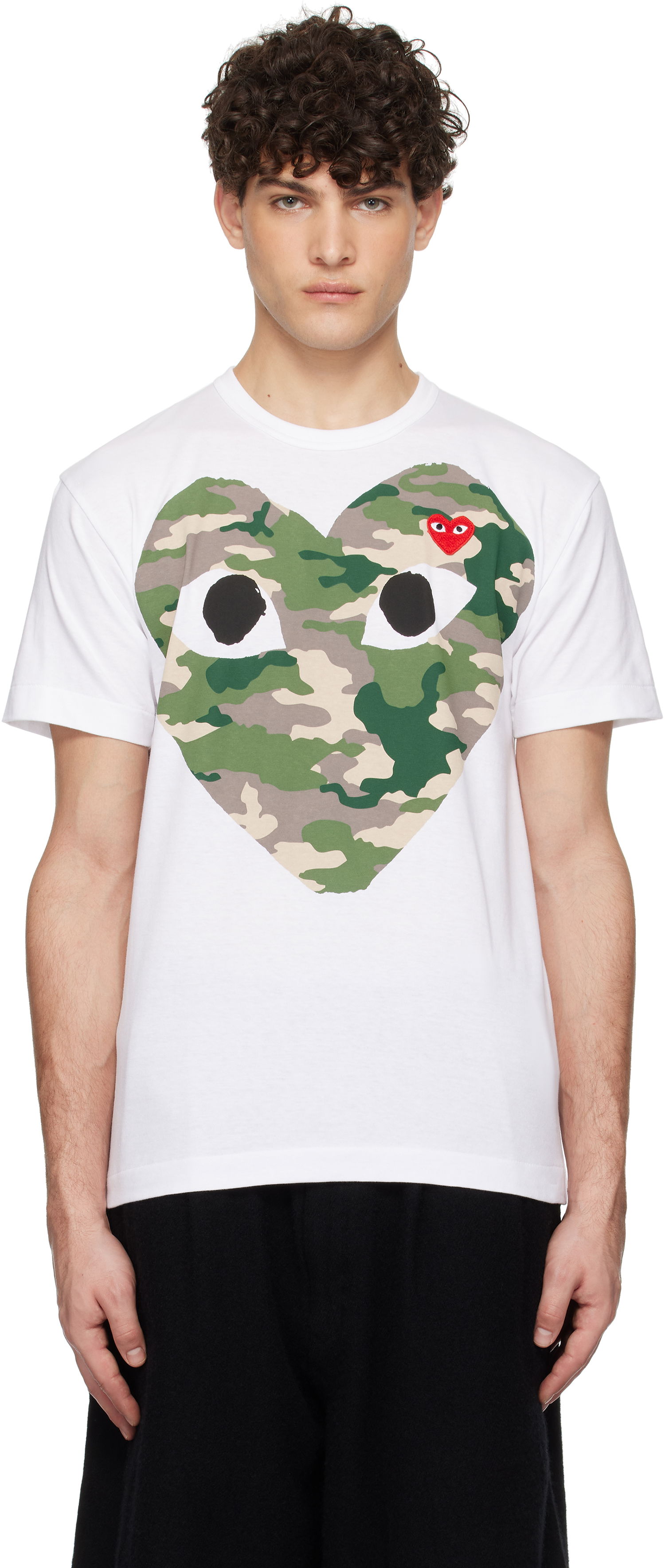 Тениска Comme des Garçons COMME des GARÇONS PLAY Camo Heart T-Shirt Бяло | AZ-T242-051, 0