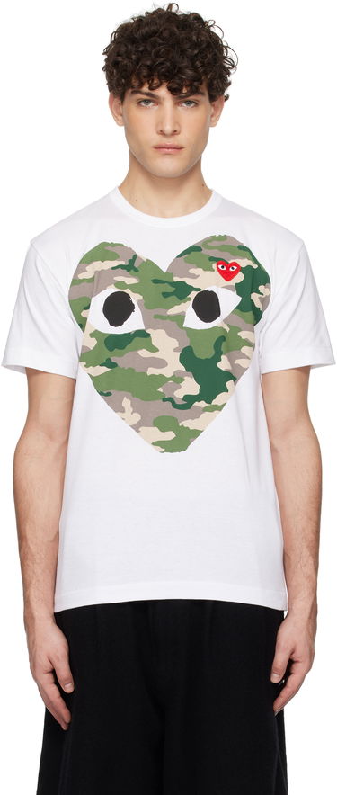 Тениска Comme des Garçons COMME des GARÇONS PLAY Camo Heart T-Shirt Бяло | AZ-T242-051, 0