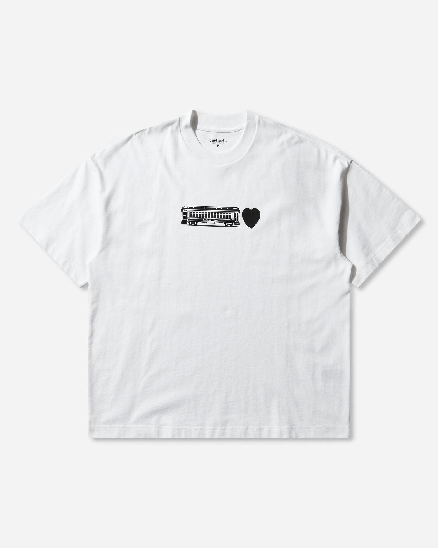 Тениска Carhartt WIP Deconstructed Label Train Car Heart Graphic T-Shirt Бяло | I036008 02XX, 1