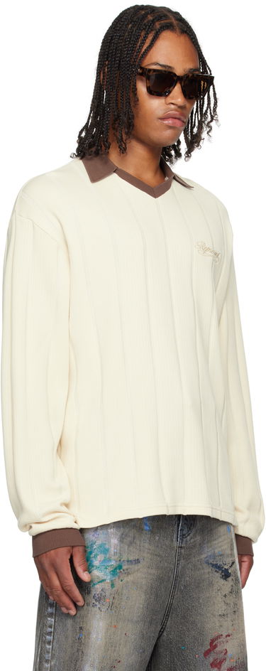 Поло тениска Represent Clo Represent Retro Football Long Sleeve Polo Бяло | MLM100277, 1