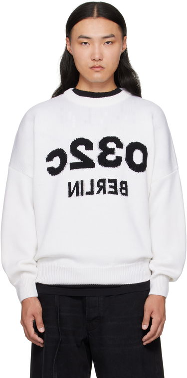 Пуловер 032C 032c Selfie Sweater Бяло | F25-URK-1511-100, 0