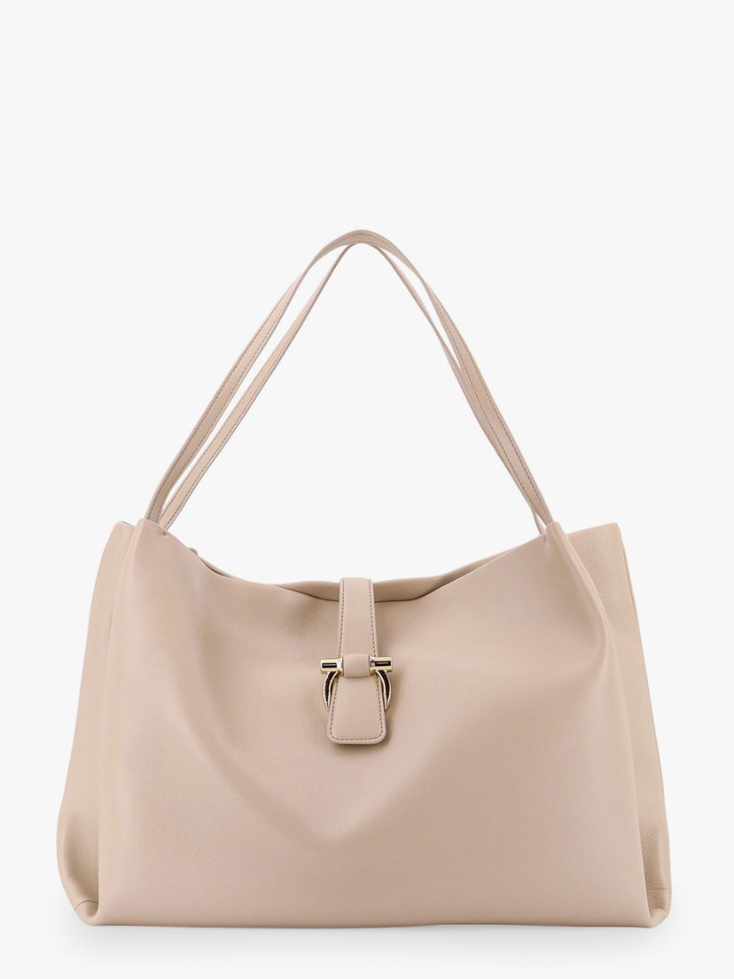 Голяма пазарска чанта FERRAGAMO Beige Leather Shoulder Bag Бежово | 219804779069STONE