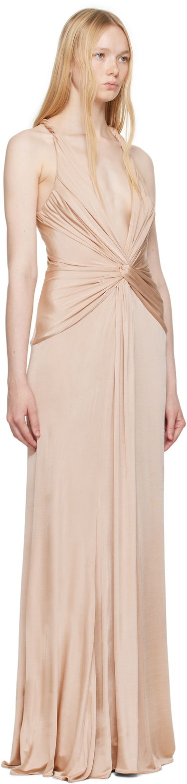 Pокля Tom Ford Tom Ford V-Neck Criss-Cross Maxi Dress Зелено | ABJ834-JEX114, 4