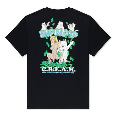 Тениска RIPNDIP Rip N Dip Club Cream T-Shirt Черно | RNDSPR25151, 1