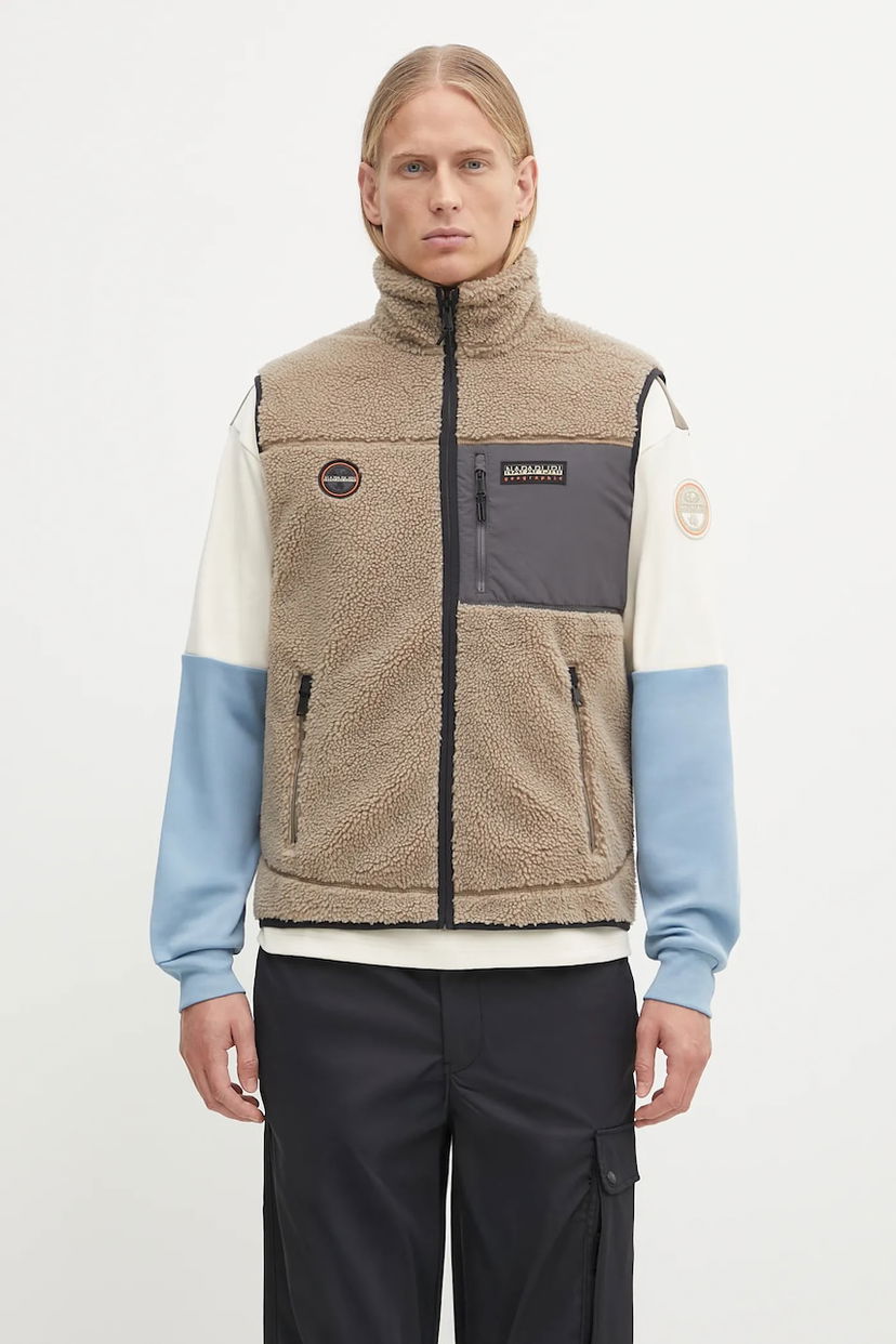 Жилетка Napapijri Yupik V Full-Zip Fleece Vest Бежово | NP0A4HZKMCD1