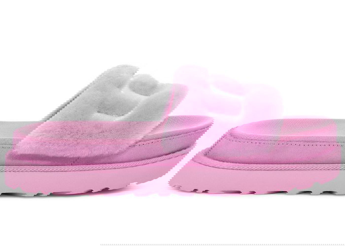 Облекло UGG Laton Fur Slide Wildflower Fluff (W) Розово | 1111236-WFLF, 0