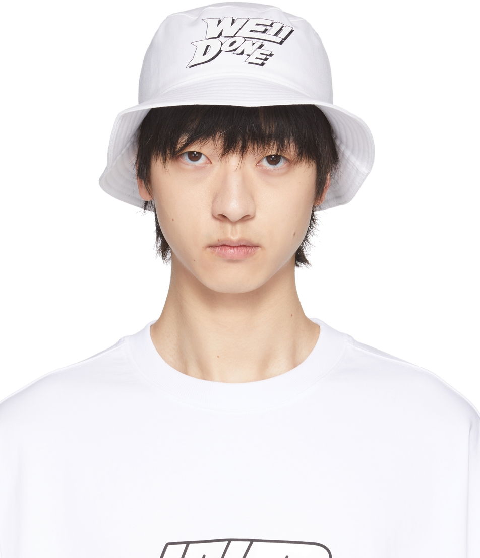 Шапка We11done We11done Basic Logo Bucket Hat Бяло | WD-AH1-22-407-U-WH, 0