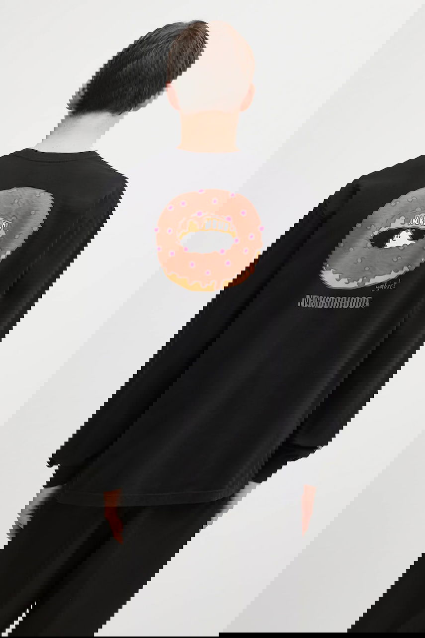 Тениска Neighborhood Long-sleeve T-shirt with Donut and Ghost graphic Черно | 252PCNH.LT10, 0