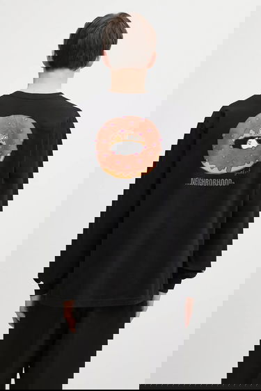 Тениска Neighborhood Long-sleeve T-shirt with Donut and Ghost graphic Черно | 252PCNH.LT10, 0