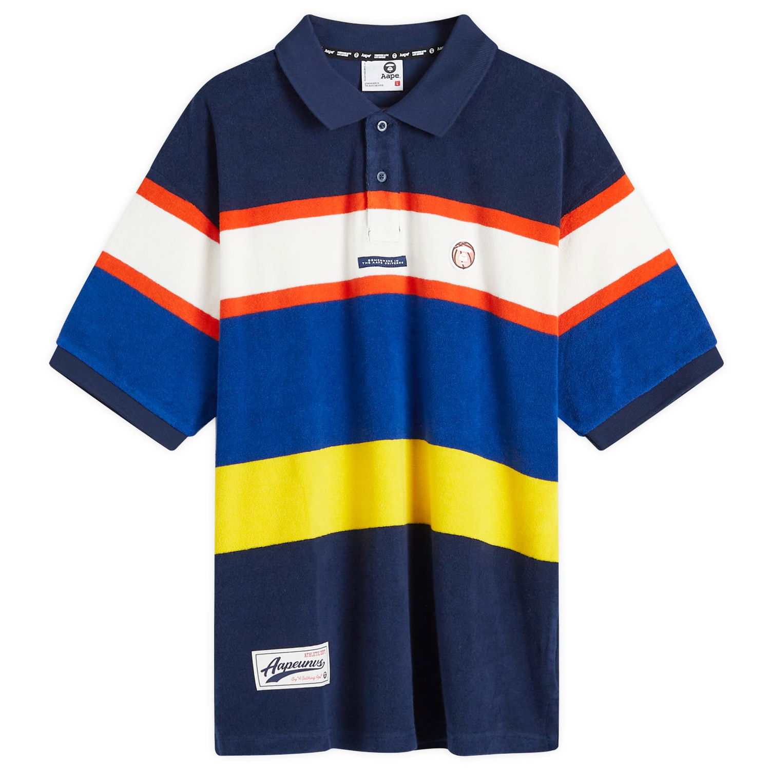 Поло тениска AAPE by A Bathing Ape AAPE Stripe Polo Shirt, Size Large Многоцветен | AAPPOM1489XXMNYX, 1